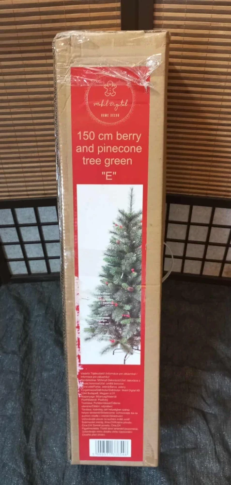 UMĚLÝ VÁNOČNÍ STROMEČEK BOROVICE 150 CM SE ŠISKY