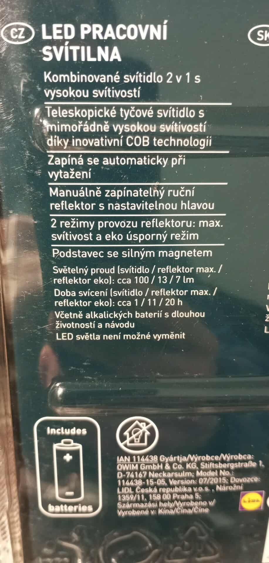 Led pracovní svítilna Livarno Lux 2 v 1