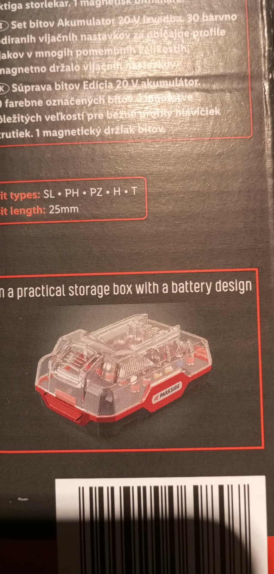 Sada bitů PARKSIDE PBAE 2 A1 -31 dílná Bit Set Aku Battery Edition