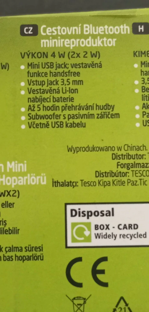Mini bluetooth reproduktor Technika 2 x 2W