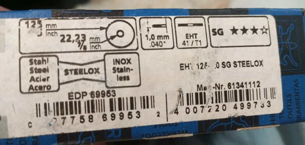 1 x řezný kotouč PFERD TOOLS SG STEELOX 61341112 rovný 125 mm  nerezová ocel, ocel