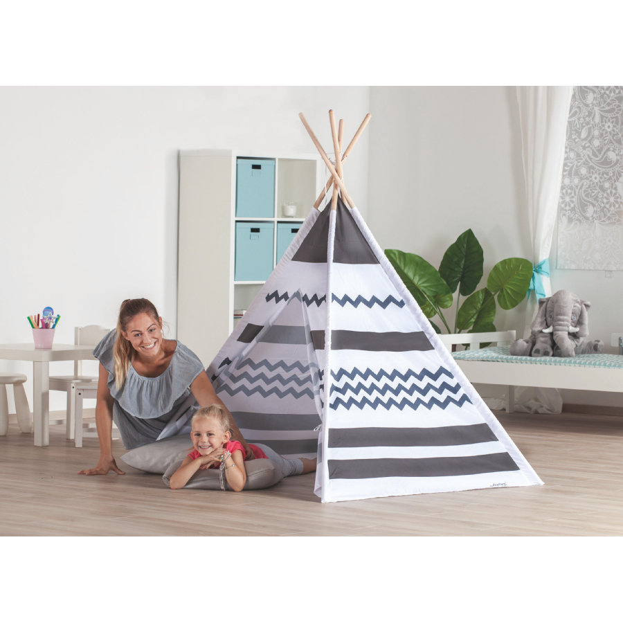 ORIGINAL JOHN TEEPEE ZE DŘEVA - ŠEDO/BÍLÁ