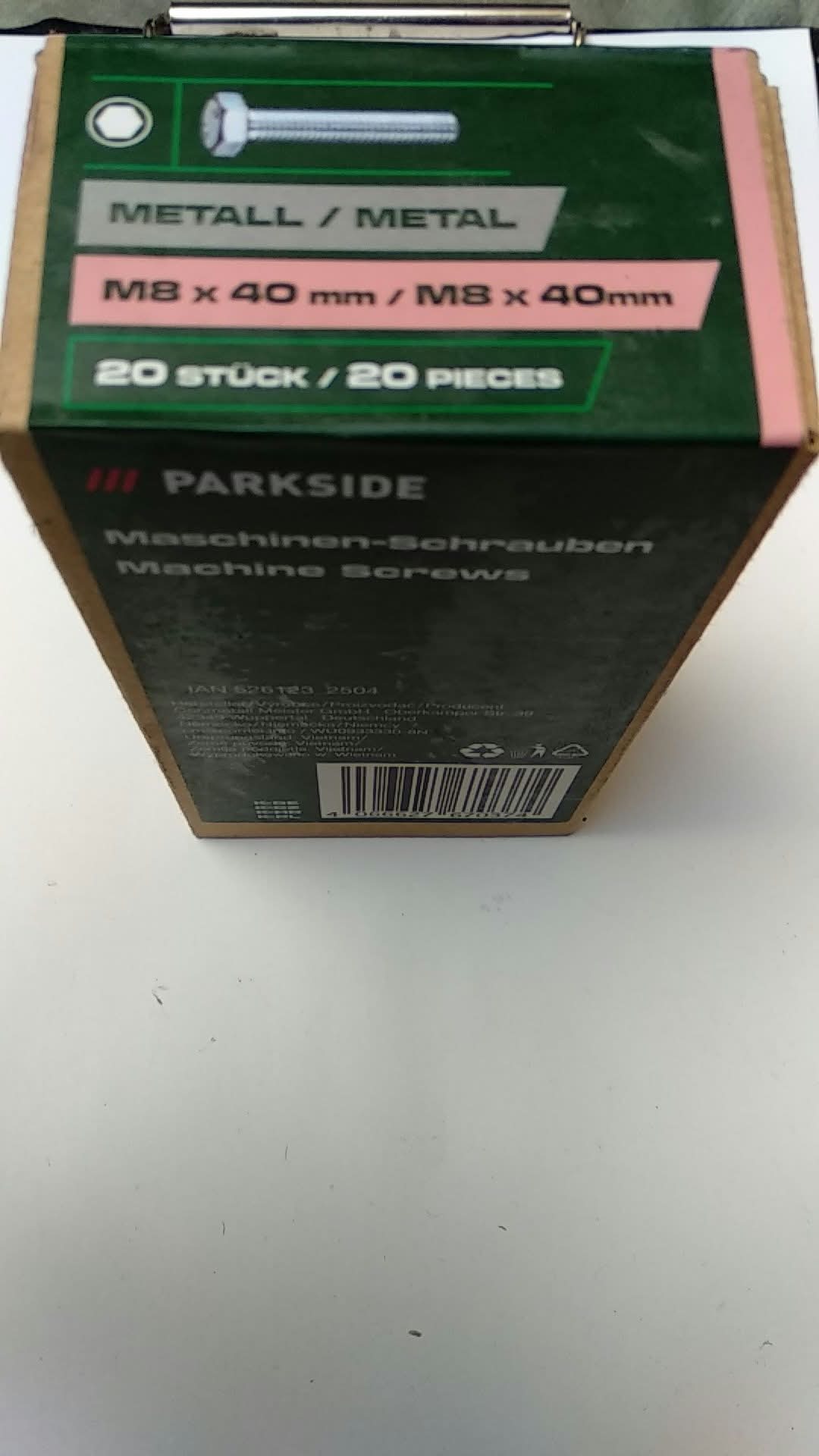 Strojní šrouby PARKSIDE M8 x 40 mm 20ks