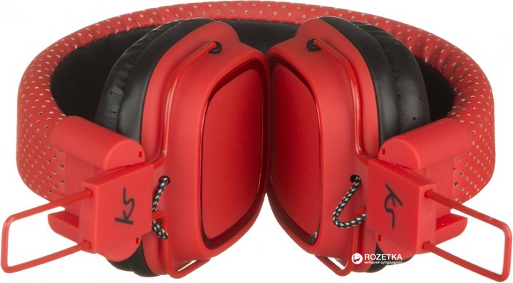 Sluchátka KitSound Clash s in-line mikrofonem, 3,5 mm, červená
