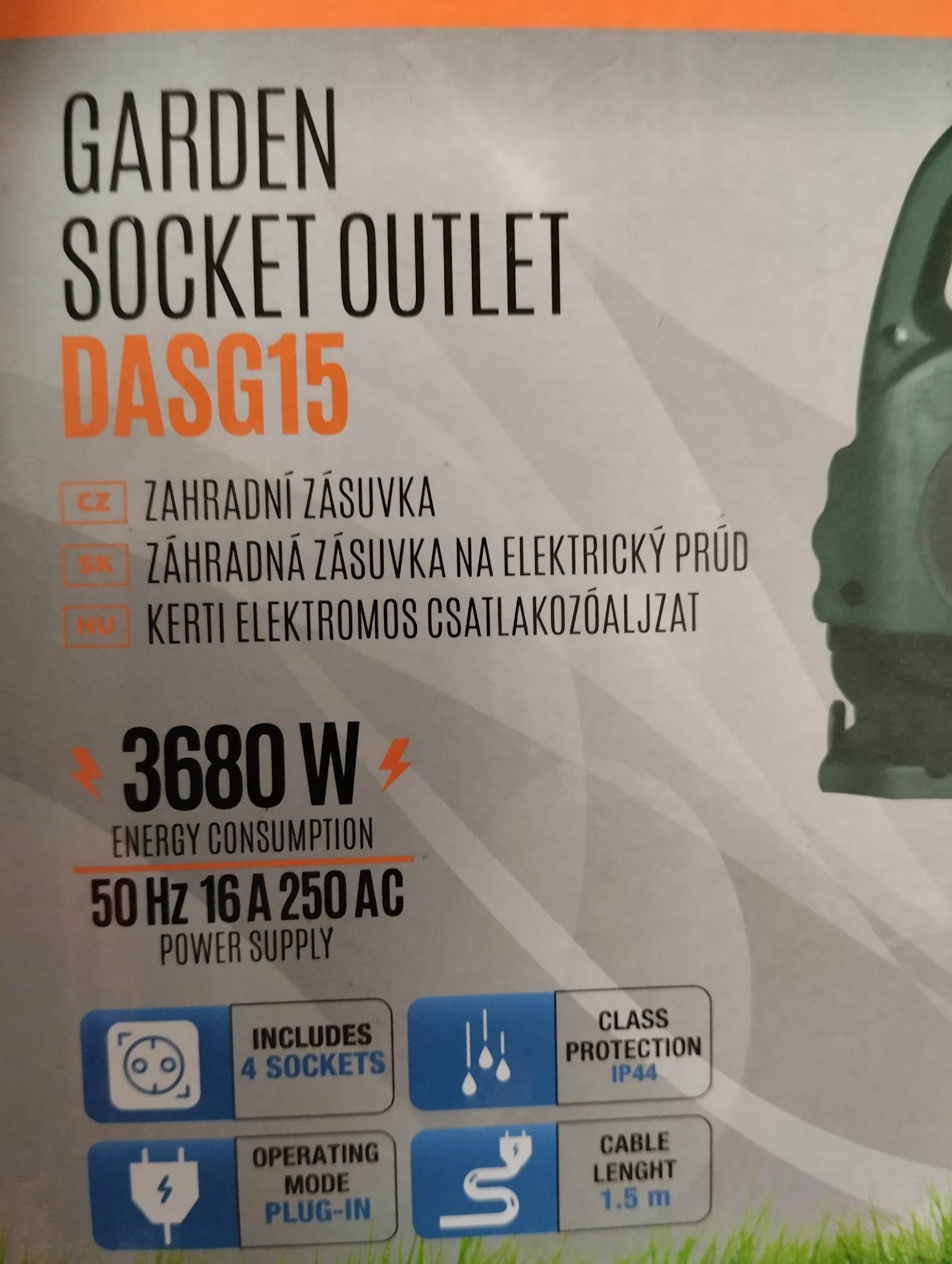 Zahradní 4 zásuvka se sloupkem DAEWOO DASG15 - IP44
