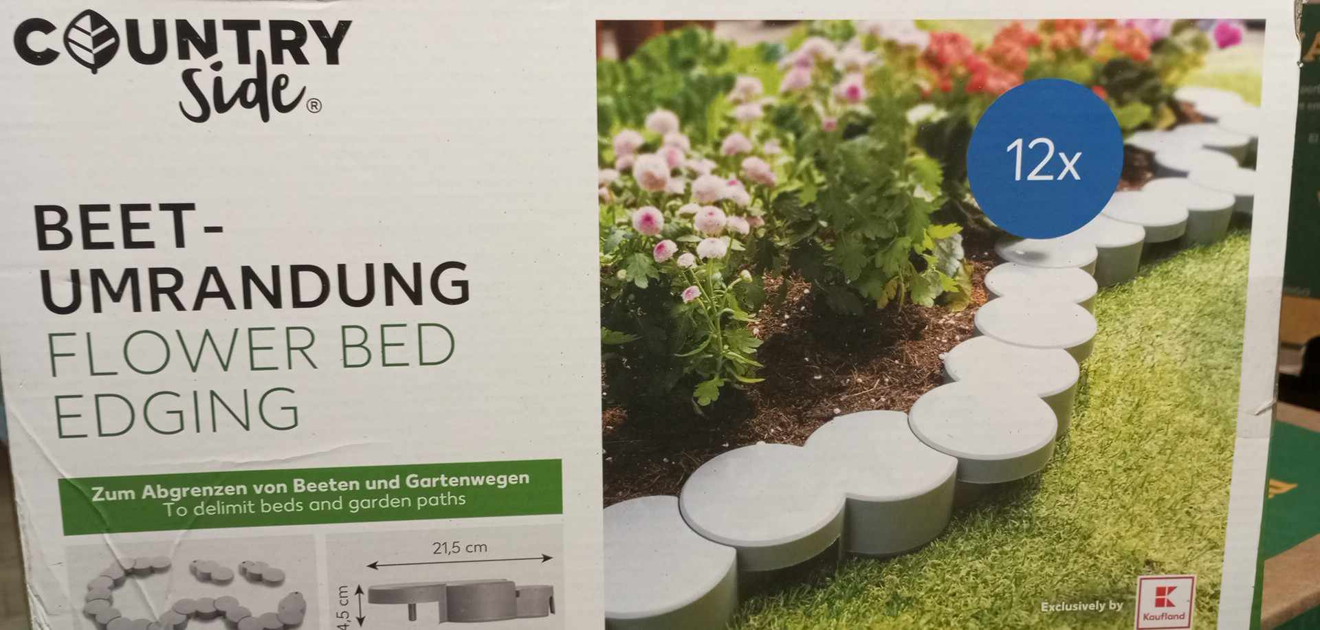 Obrubník - palisáda z PVC na okraj trávníku 200 cm 12ks