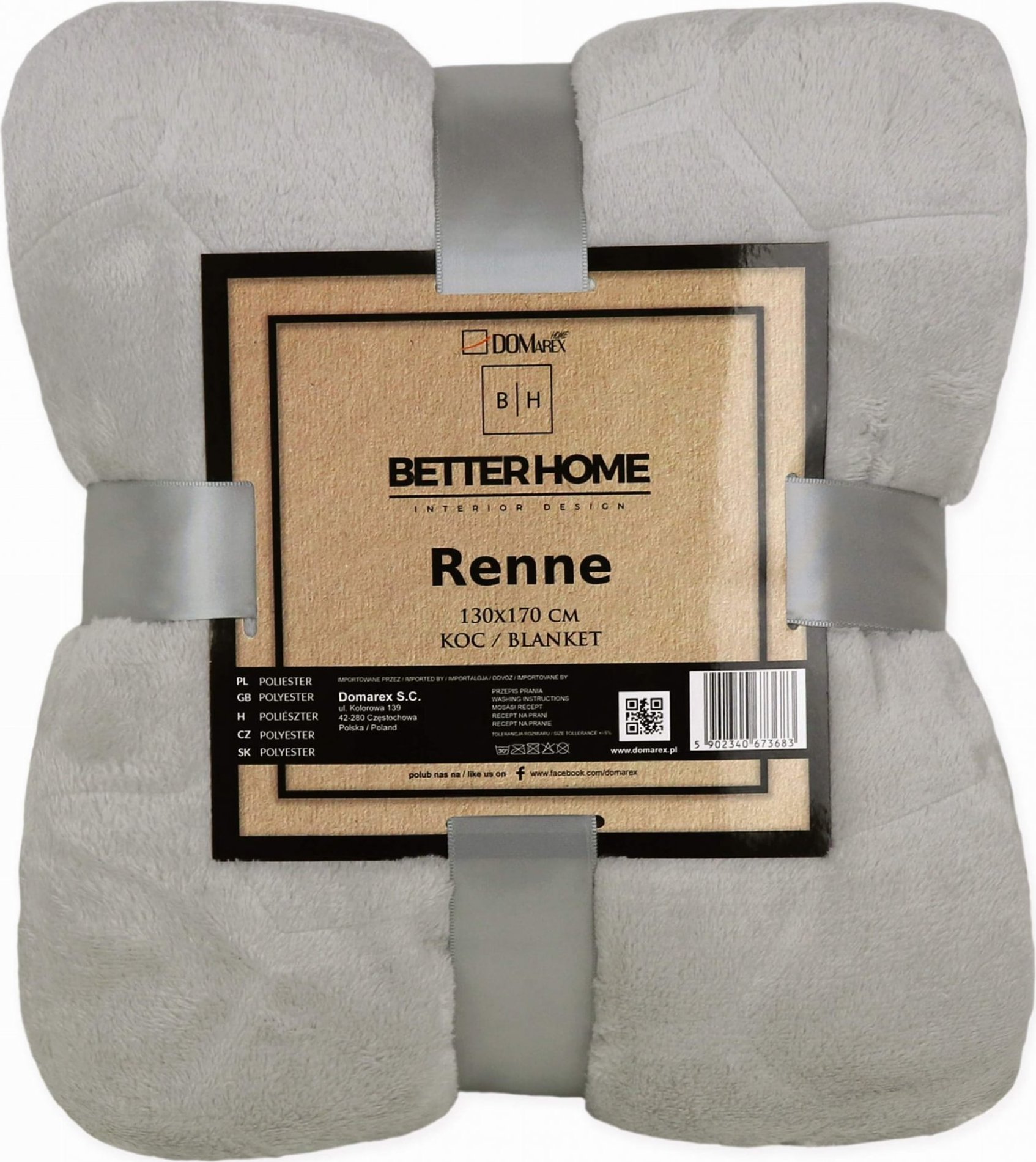 Deka přehoz RENNE 130x170 cm - šedá