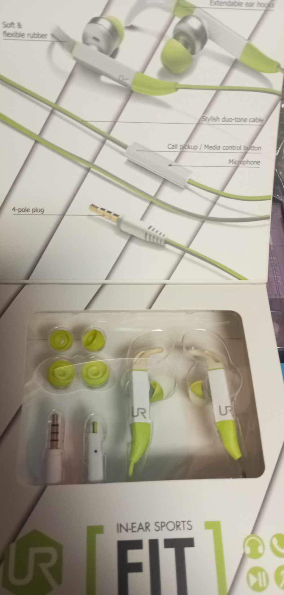 Sportovní sluchátka Trust Fit In-ear Sports - zelená