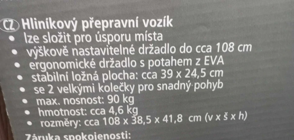Hliníkový skládací přepravní vozík - rudl 90 kg