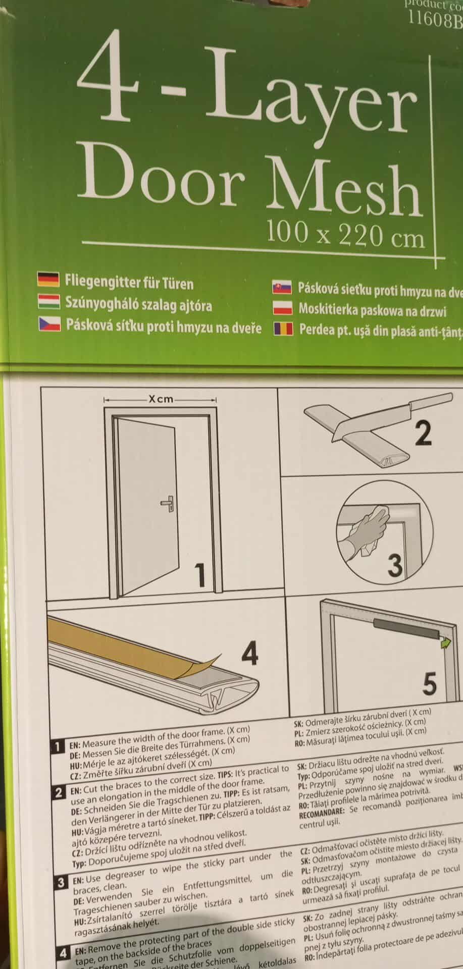  4dílná magnetická moskytiéra na dveře 220x100cm řezatelná Garden of Eden Premium 11608BK