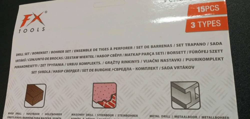 Sada vrtáků FX TOOLS - 15ks