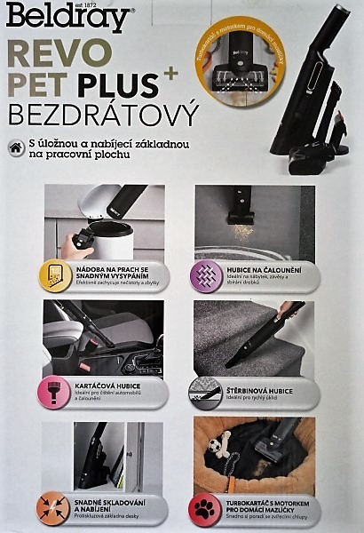 Bezdrátový ruční vysavač Beldray Revo Pet Plus BEL01111