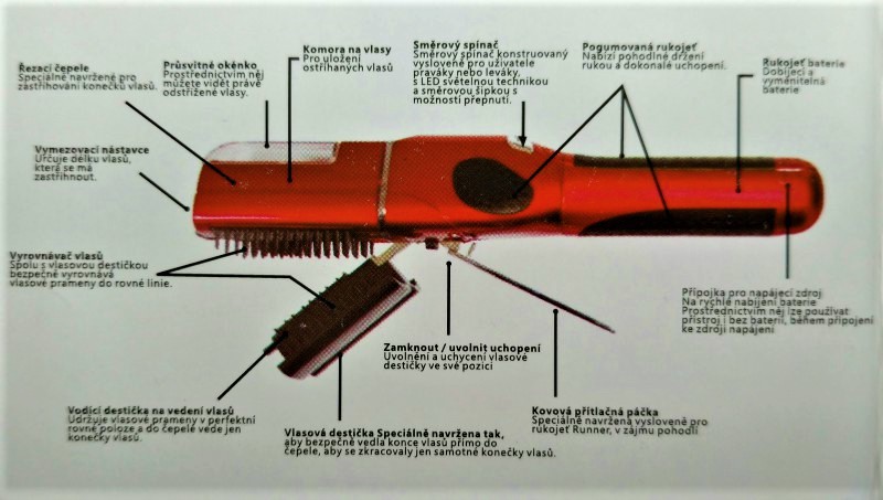 ZASTŘIHOVAČ ROZTŘEPENÝCH KONEČKŮ VLASŮ FALCON YM-460
