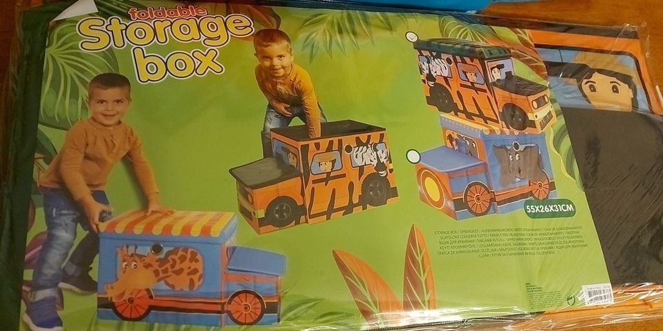 Dětský úložný box a sedátko Safari bus nebo slon