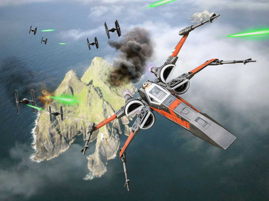 Revell Star Wars Poe's Boosted X wing Fighter zvukové efekty Build & Play SW 06777 1:78