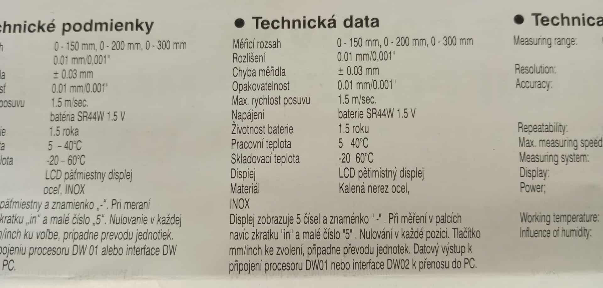 Digitální posuvné měřítko Kinex 200/0,01 mm (6040-02-200)