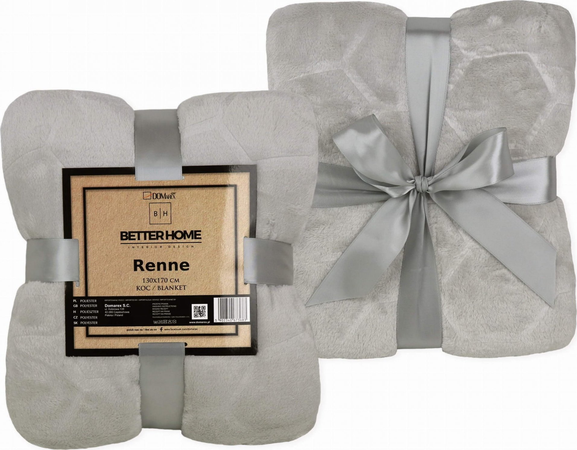 Deka přehoz RENNE 130x170 cm - šedá