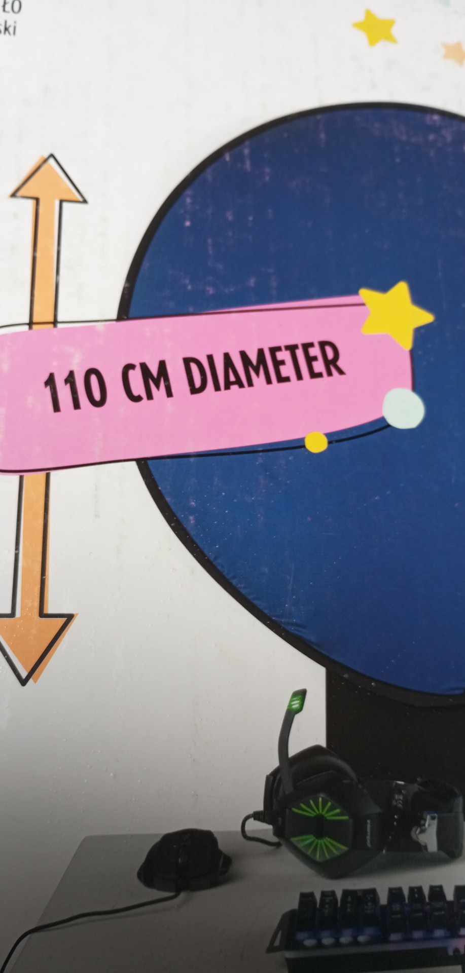 Pozadí na streamy na židli 110 cm modrá/zelená Intempo