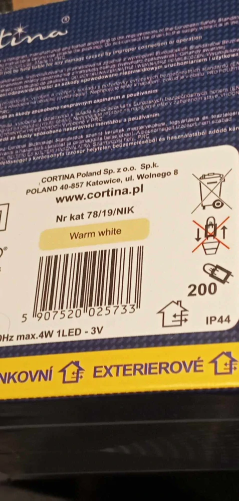 VÁNOČNÍ VENKOVNÍ LED ŘETĚZ CORTINA 200 LED