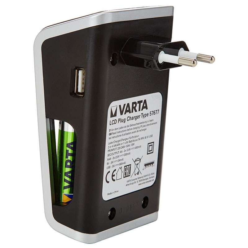 Nabíječka baterií VARTA LCD Plug Charger + 4 x baterie 2100 mAh